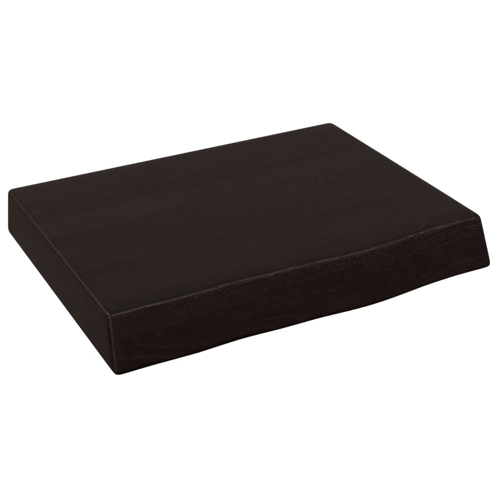 Vidaxl wandschap 40x30x(2-4)cm behandeld massief eikenhout donkerbruin