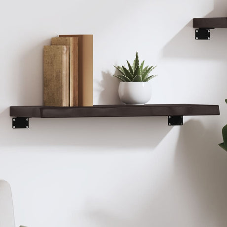 Vidaxl wandschap 60x20x4 cm behandeld massief eikenhout donkerbruin