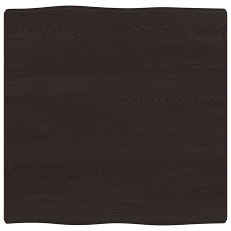 Vidaxl tafelblad natuurlijke rand 60x60x(2-4) cm eikenhout donkerbruin