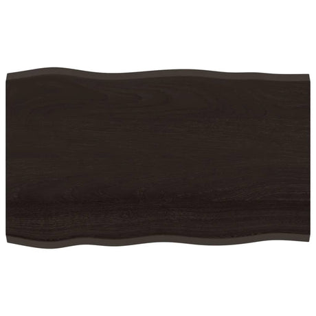 Vidaxl tafelblad natuurlijke rand 100x60x2 cm eikenhout donkerbruin