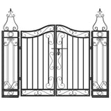 Vidaxl gate 121x8x100 cm smedejern sort