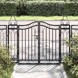 Vidaxl gate 121x8x100 cm smedejern sort