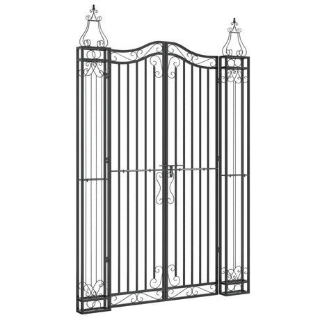 Vidaxx Gate 121x8x180 cm smedejern sort