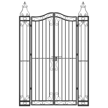 Vidaxx Gate 121x8x180 cm smedejern sort