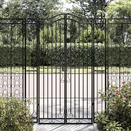 Vidaxx Gate 121x8x180 cm smedejern sort