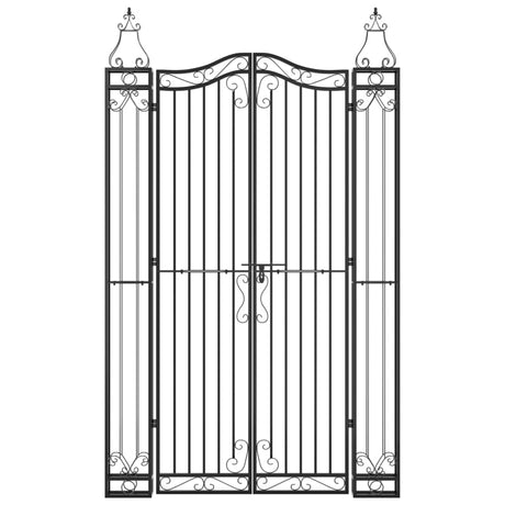 Vidaxxl gate 121x8x200 cm smedejern sort