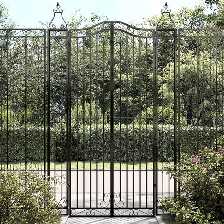 Vidaxxl gate 121x8x200 cm smedejern sort