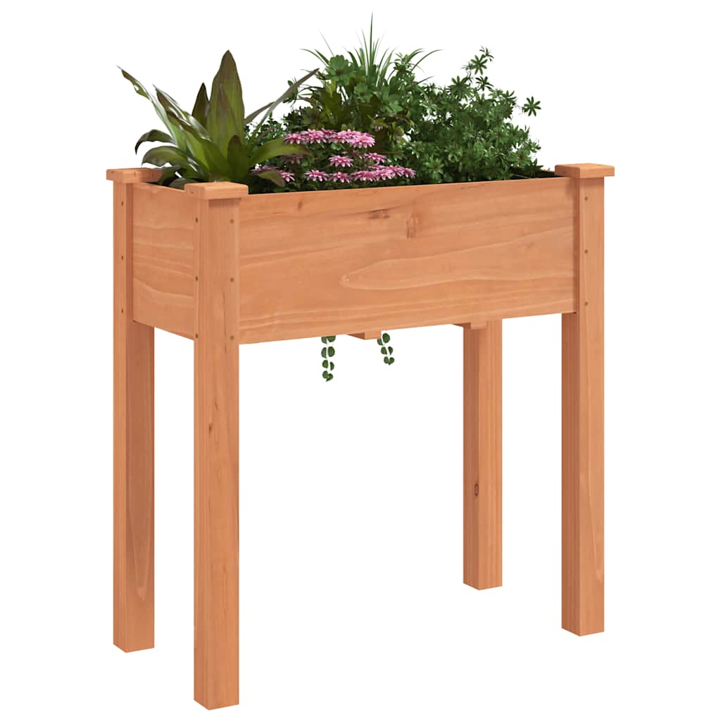 Vidaxx plantekasse med foring 71x37x76 cm massiv fyrretræ brun