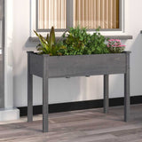 Vidaxl plantenbak met voering 118x59x76 cm massief vurenhout grijs