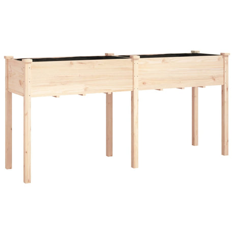 Vidaxxl planter med foring 161x45x76 cm fast fyrretræ