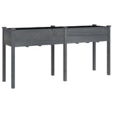 Vidaxl plantenbak met voering 161x45x76 cm massief vurenhout grijs