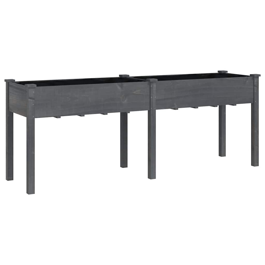 Vidaxx planter med foring 203x53x76 cm fast fyrretræ grå
