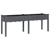 Vidaxx planter med foring 203x53x76 cm fast fyrretræ grå