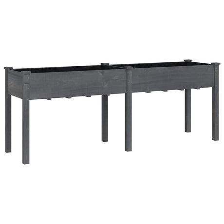 Vidaxx planter med foring 203x53x76 cm fast fyrretræ grå