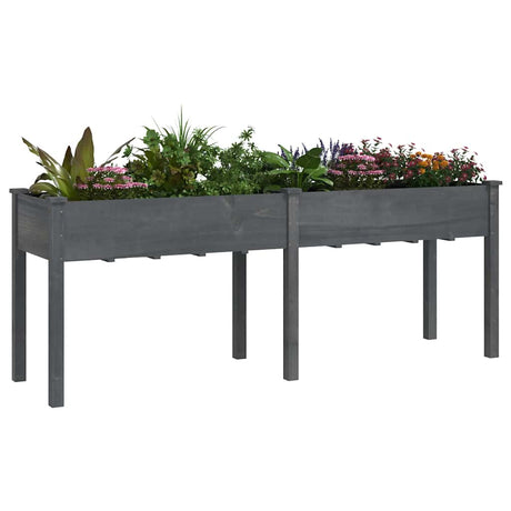 Vidaxx planter med foring 203x53x76 cm fast fyrretræ grå