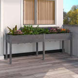 Vidaxx planter med foring 203x53x76 cm fast fyrretræ grå