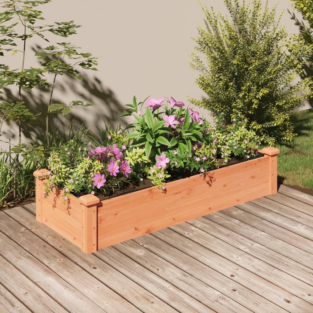 Vidaxx planter hævet med foring 120x45x25 cm fyrretræ brun