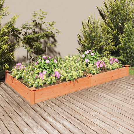 Vidaxx planter hævet med foring 240x120x25 cm fyrretræ brun