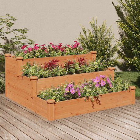 Vidaxx planter hævet 120x120x56 cm fast fyrretræ brun