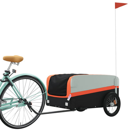 Vidaxl cykeltrailer 45 kg jern sort og orange
