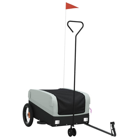 Vidaxxl cykeltrailer 30 kg jern sort og grå