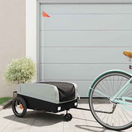 Vidaxxl cykeltrailer 30 kg jern sort og grå