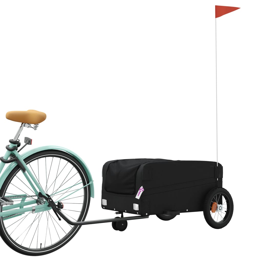 Vidaxl Bicycle Trailer 30 kg Iron Black