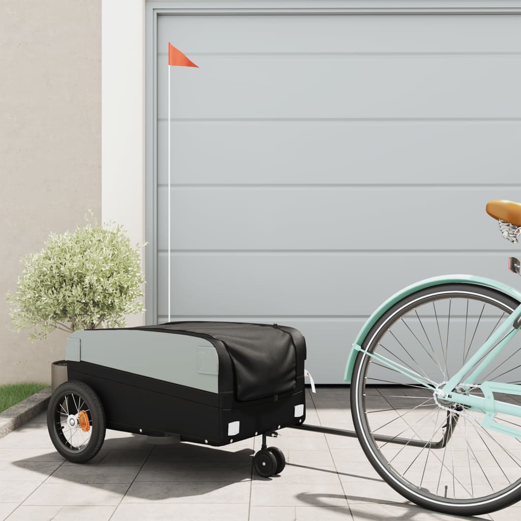 Vidaxl Bicycle Trailer 30 kg Iron Black