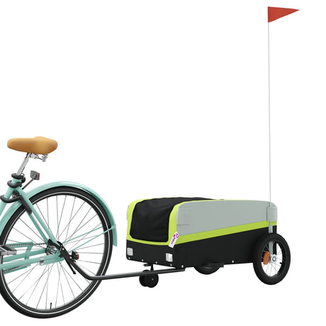 Vidaxxl cykeltrailer 30 kg jern sort og grøn