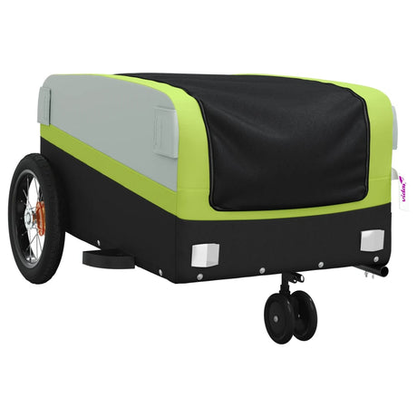 Vidaxxl cykeltrailer 30 kg jern sort og grøn