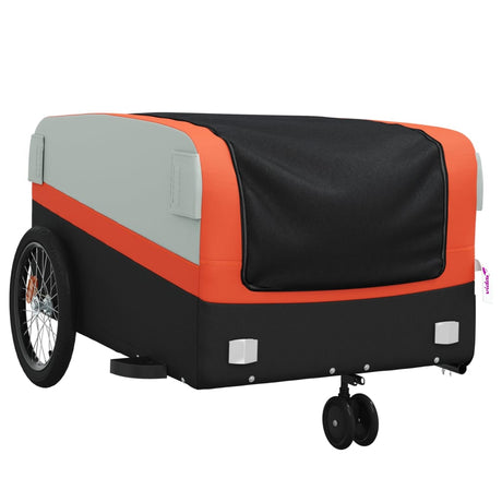 Vidaxl cykeltrailer 45 kg jern sort og orange