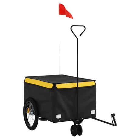 Vidaxxl cykeltrailer 30 kg jern sort og gul