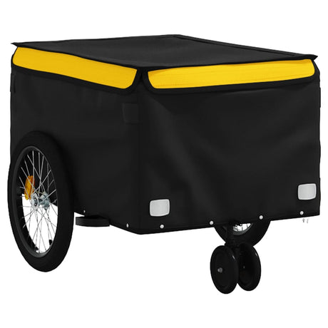 Vidaxxl cykeltrailer 30 kg jern sort og gul