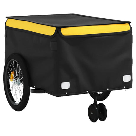 Vidaxxl cykeltrailer 45 kg jern sort og gul