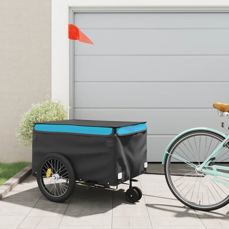 Vidaxl cykeltrailer 45 kg Iron sort og blå