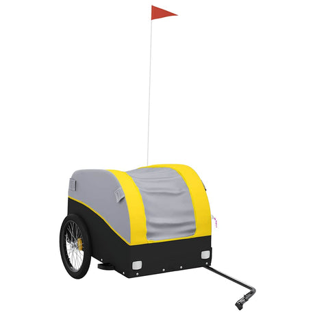 Vidaxl cykeltrailer 45 kg jern sort og gul