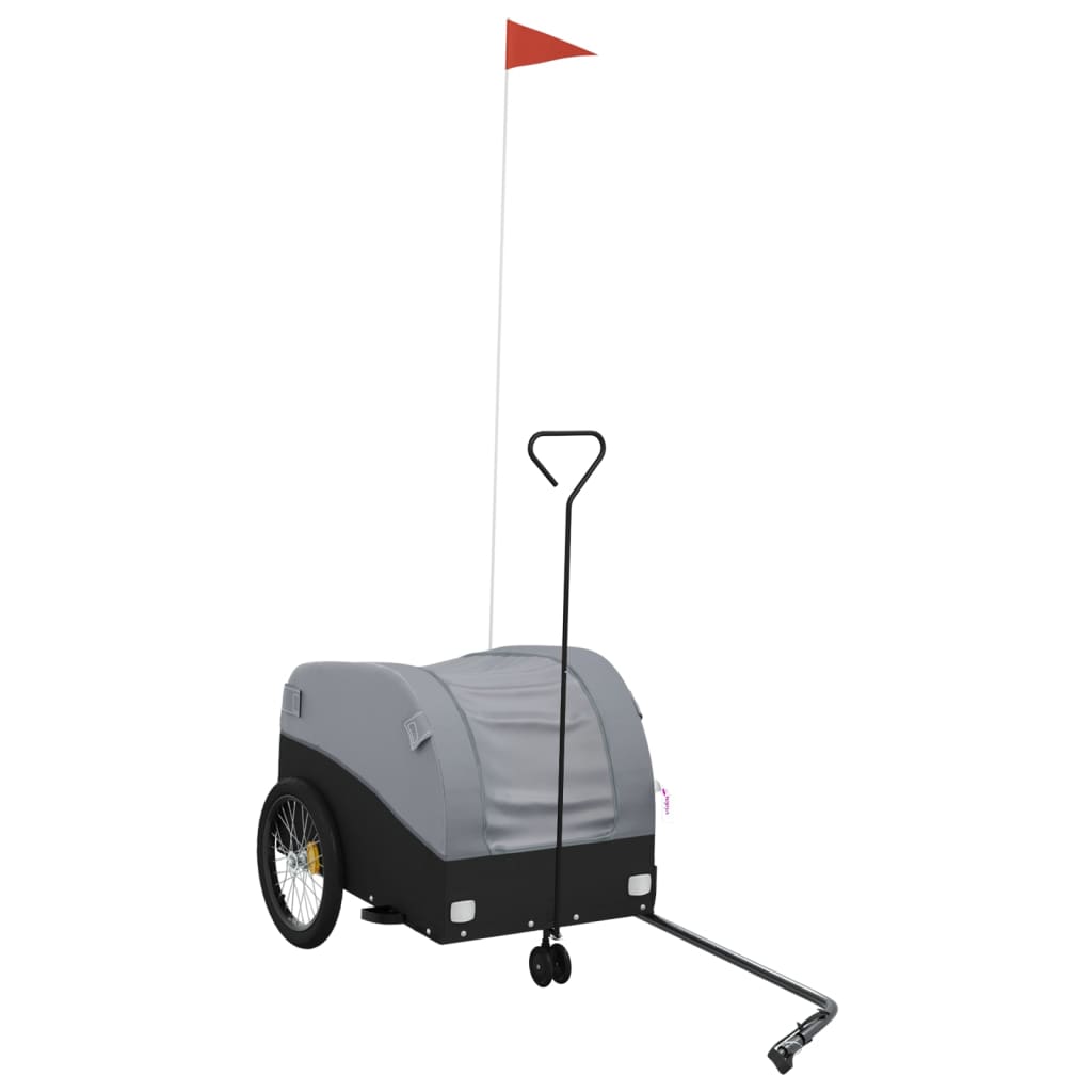 Vidaxxl cykeltrailer 30 kg jern sort og grå