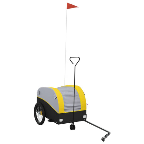 Vidaxxl cykeltrailer 30 kg jern sort og gul