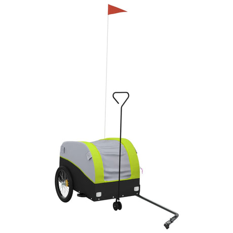 Vidaxxl cykeltrailer 30 kg jern sort og grøn