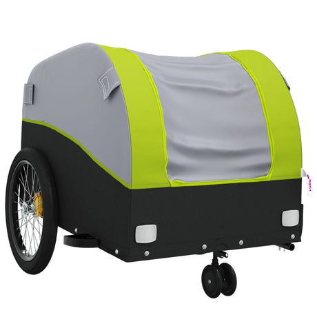 Vidaxxl cykeltrailer 30 kg jern sort og grøn