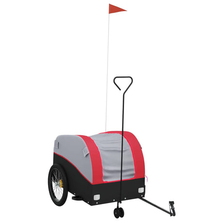 Vidaxxl cykeltrailer 45 kg jern sort og rød