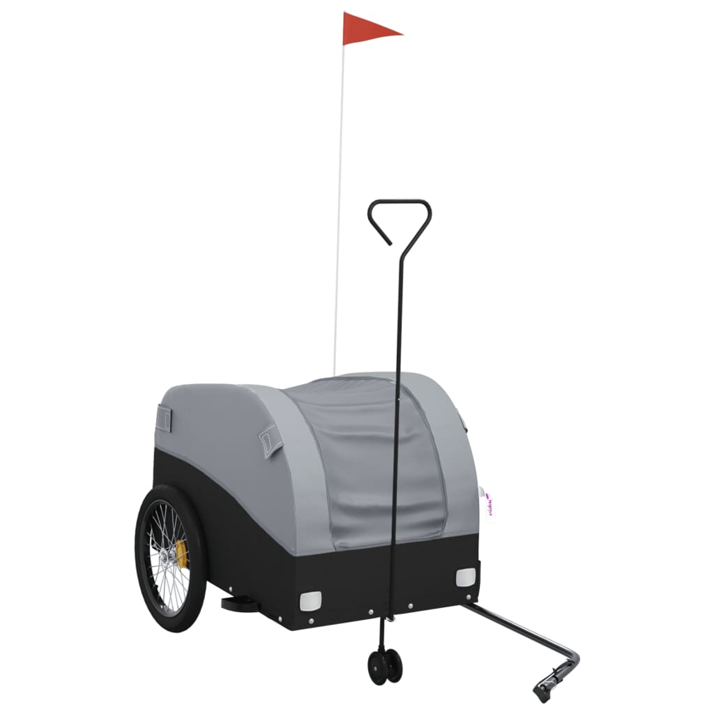 Vidaxxl cykeltrailer 45 kg jern sort og grå