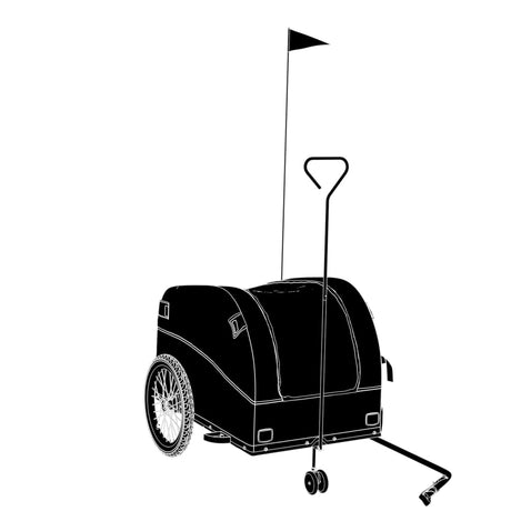 Vidaxl cykeltrailer 45 kg jern sort og grøn