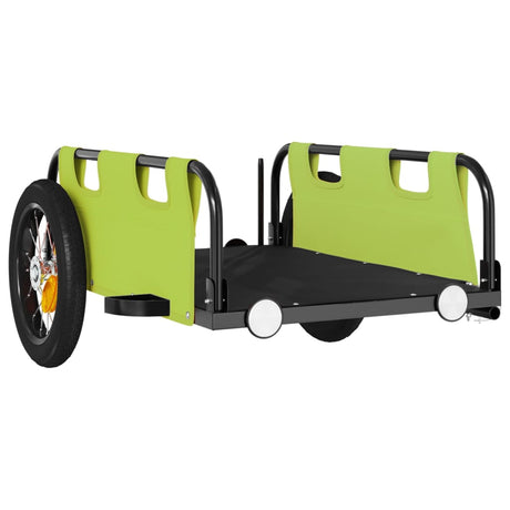 Vidaxl Bicycle Trailer Oxford stof og jerngrøn