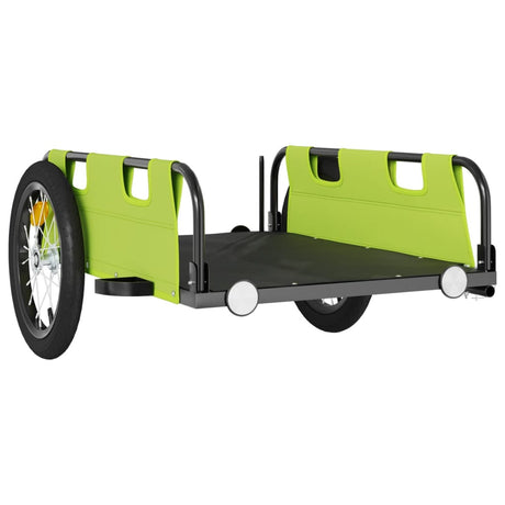 Vidaxl Bicycle Trailer Oxford stof og jerngrøn