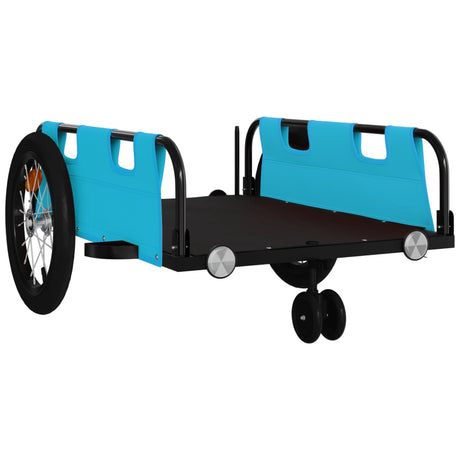 Vidaxl Bicycle Trailer Oxford stof og jernblå