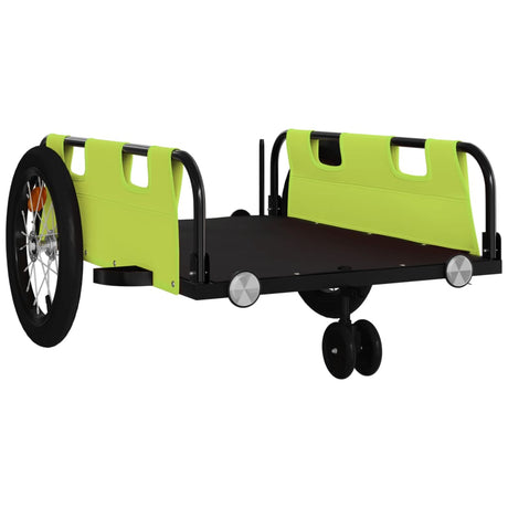 Vidaxl Bicycle Trailer Oxford stof og jerngrøn