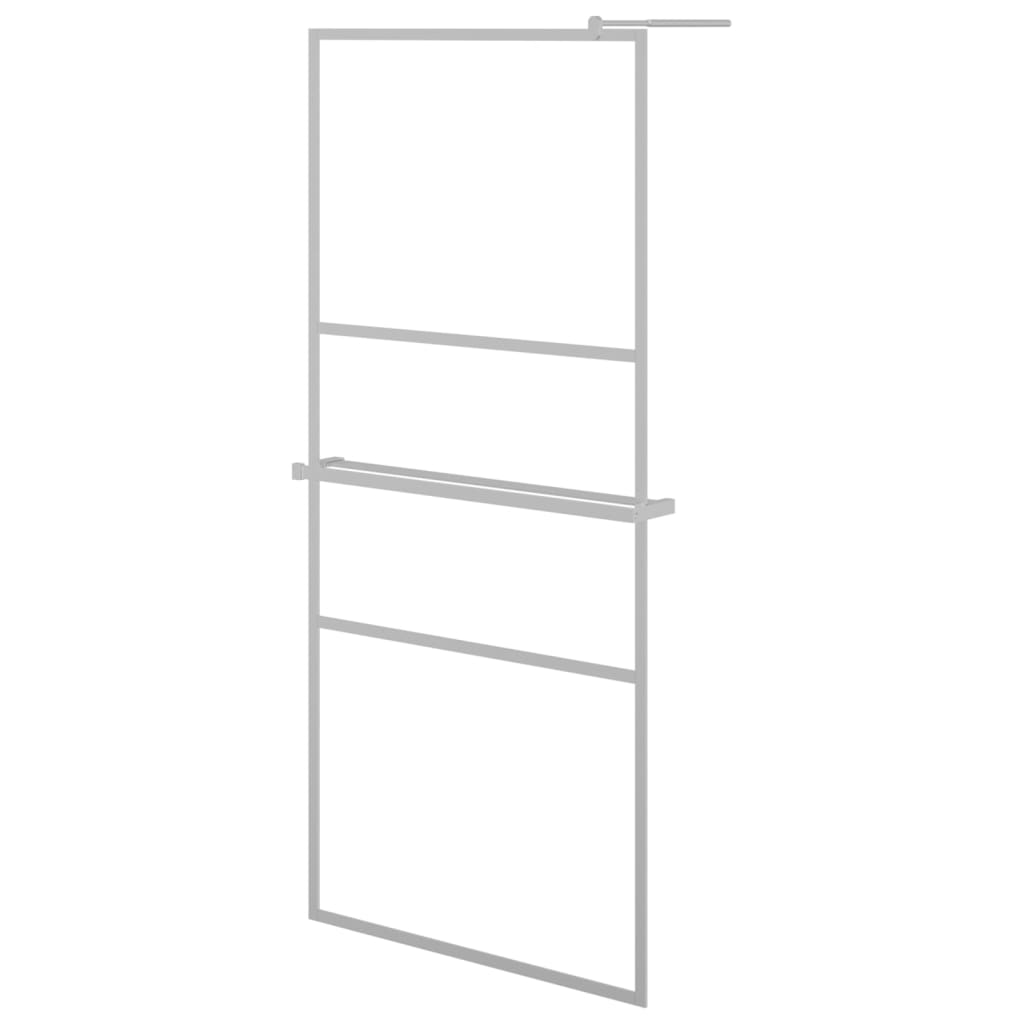 Vidaxl walk-in brusindkapsling med hylde 100x195 cm ESG Glass Aluminium Chrome