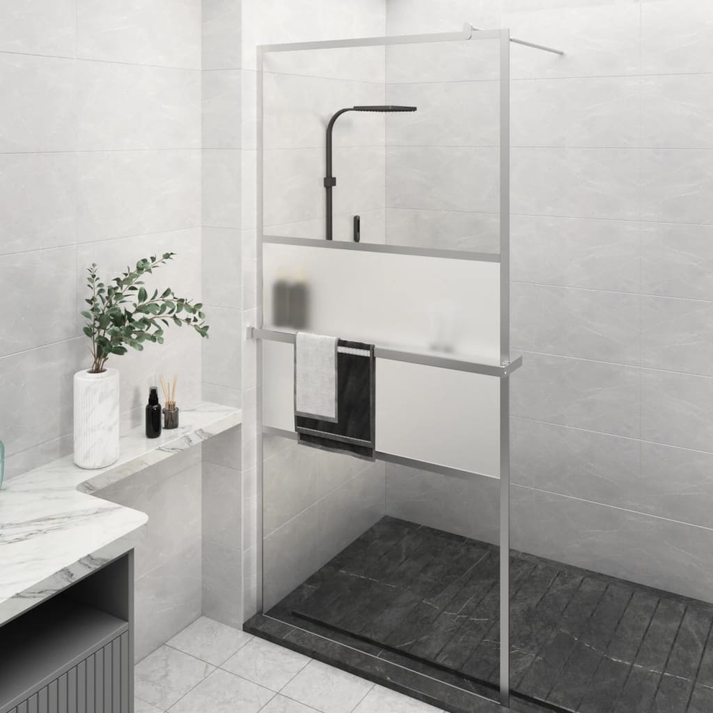 Vidaxl walk-in brusindkapsling med hylde 100x195 cm ESG Glass Aluminium Chrome