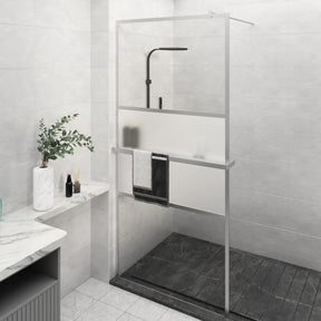 Vidaxl walk-in brusindkapsling med hylde 100x195 cm ESG Glass Aluminium Chrome